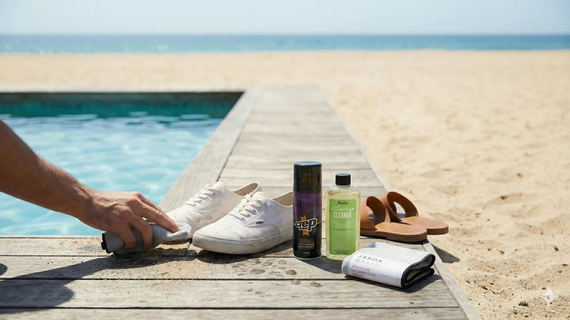 Zand, zout en chloor: zo bescherm je je schoenen in de buurt van strand en zwembad