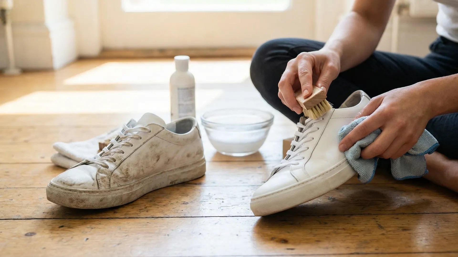 Witte sneakers schoonmaken: zo houd je ze echt wit zonder elk jaar een nieuw paar te kopen