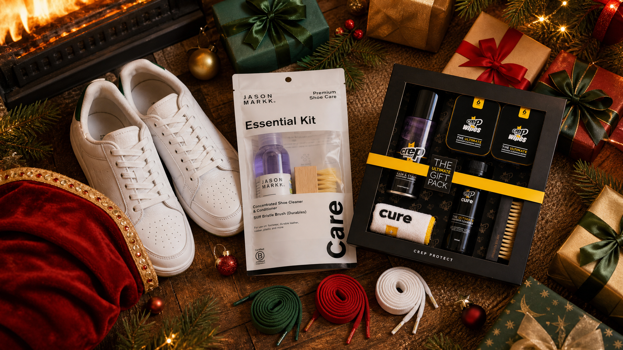 Sinterklaas en kerstcadeaus voor sneakerheads, waaronder veters en verzorgingsproducten