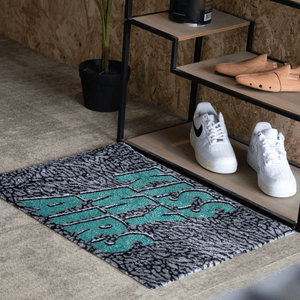 a shoe rack with shoes on it