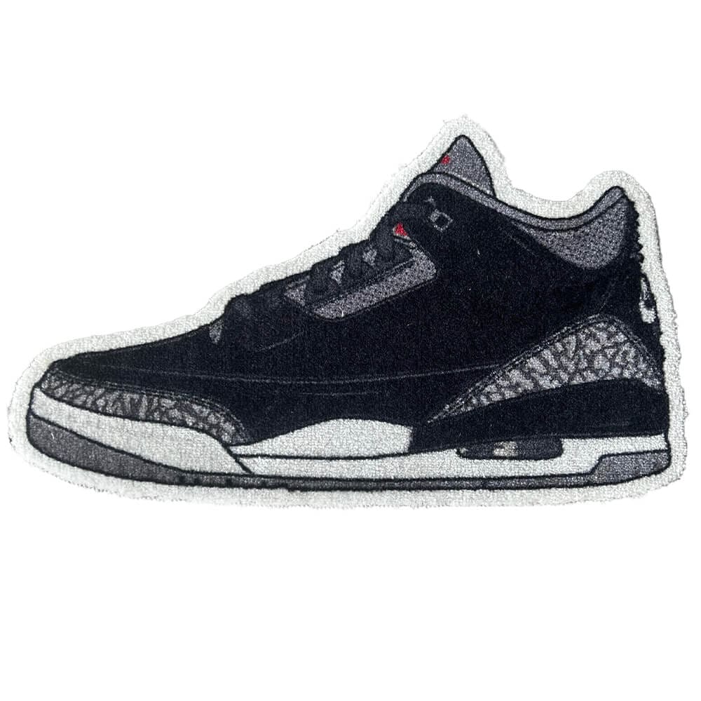 Sneaker Essentials - Cutout vloerkleed - Air Jordan 3 - Black Cement Small - Sneaker Essentials