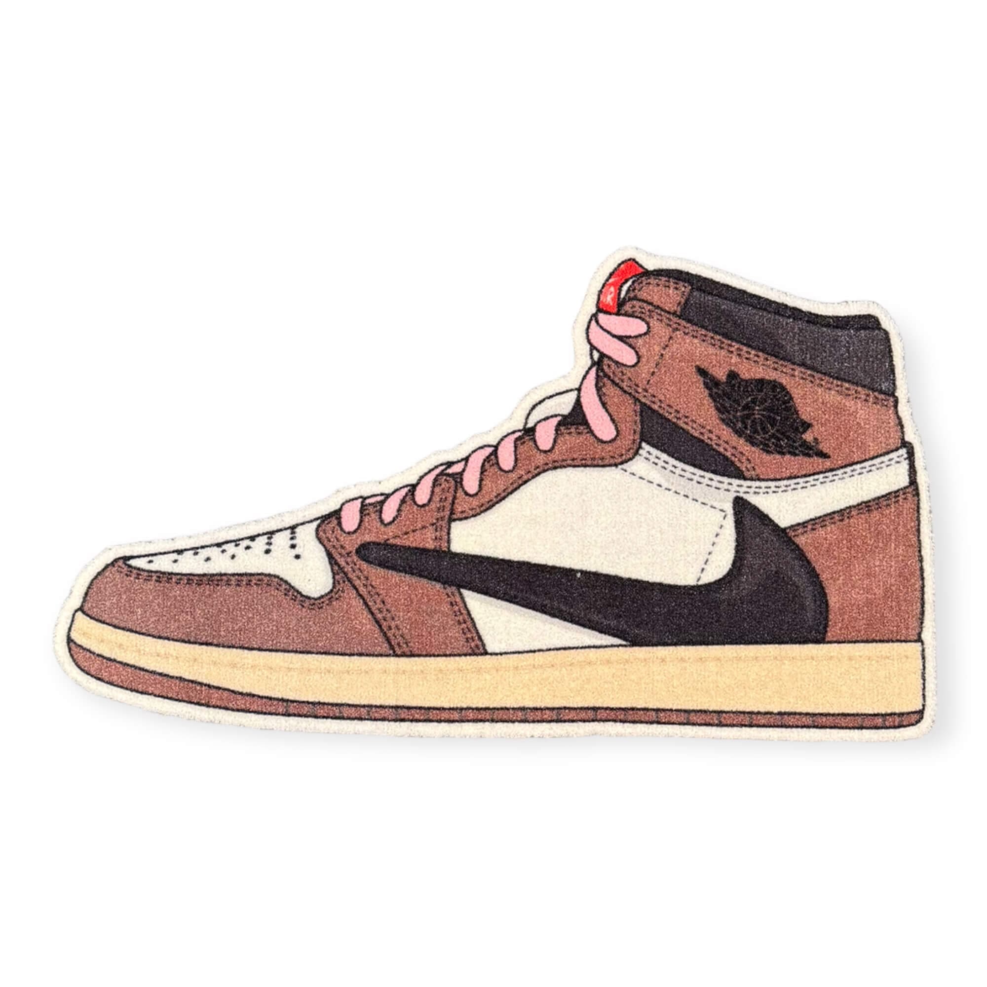 Sneaker Essentials - Cutout vloerkleed  - Jordan 1 Hi - Travis Scott Mocha Small - Sneaker Essentials