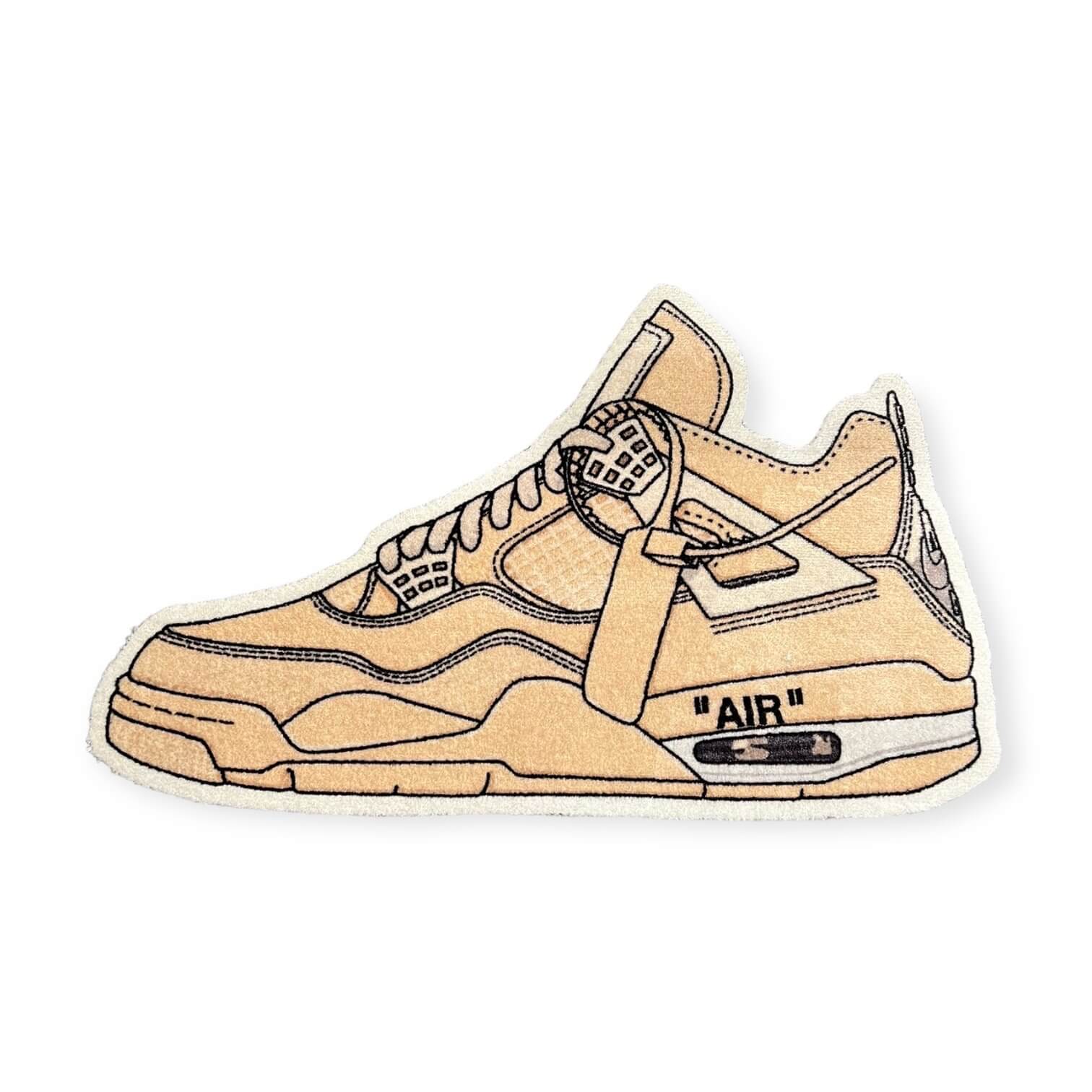 Sneaker Essentials - Cutout vloerkleed - jordan 4 - Off-White Medium - Sneaker Essentials