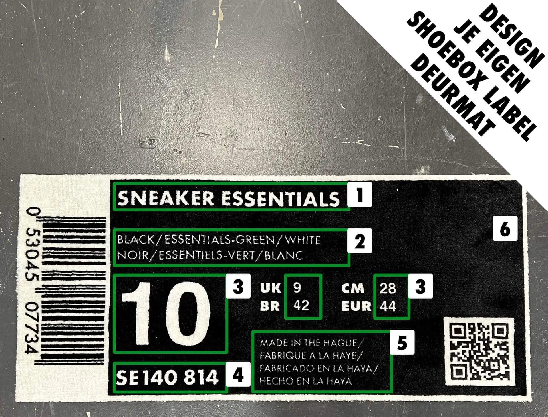 Personalisierte Schuhkarton-Größenetikettenmatte – gestalten Sie Ihren eigenen Teppich!