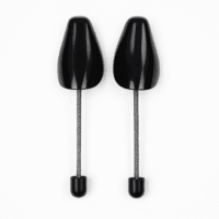 a pair of black shoes with metal tips